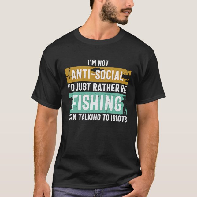 Father's Day I'd Rather Be Fishing Fisherman T-Shirt (Vorderseite)