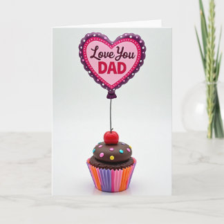 Fathers Day Love You Dad Cupcake Card Karte