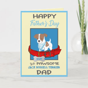 Fathers Day Personalisierter Jack Russell Terrier  Feiertagskarte