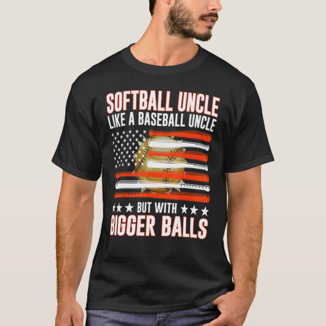 Father's Day  Softball Uncle Like A Baseball Uncle T-Shirt (Vorderseite)