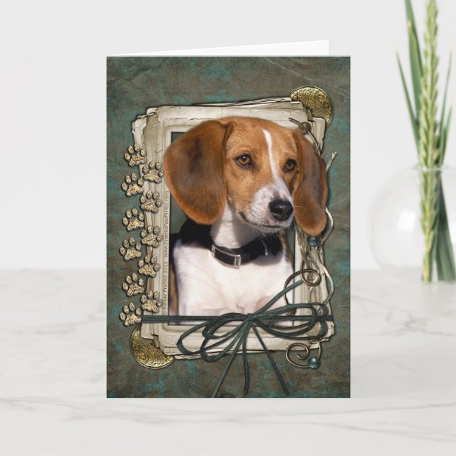 Fathers Day - Stone Paws - Beagle Karte (Vorderseite)