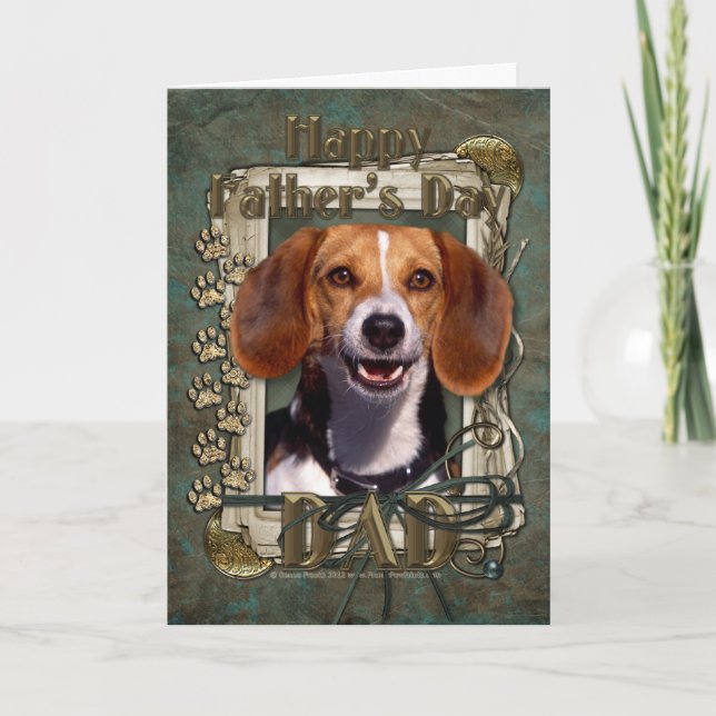 Fathers Day - Stone Paws - Beagle Karte (Vorderseite)