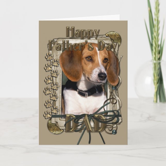 Fathers Day - Stone Paws - Beagle Karte (Vorderseite)