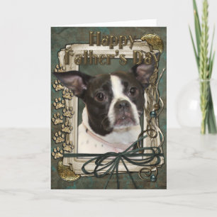 Fathers Day - Stone Paws - Boston and Rat Terrier Karte