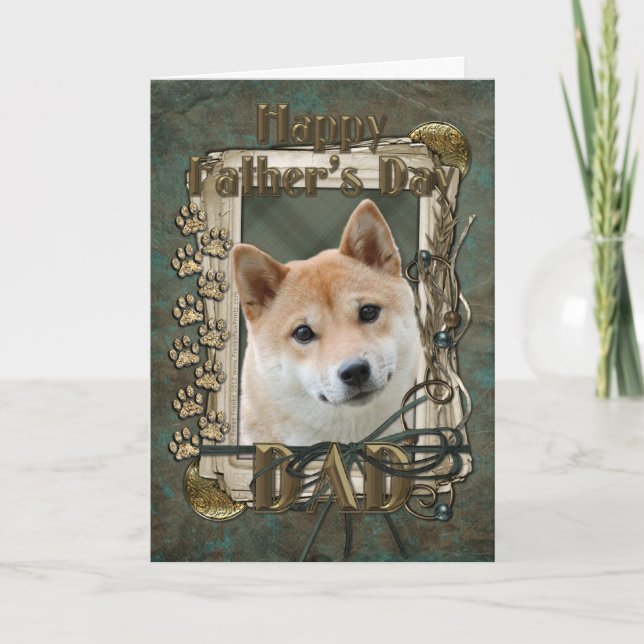 Fathers Day - Stone Paws - Shiba Inu Karte (Vorderseite)