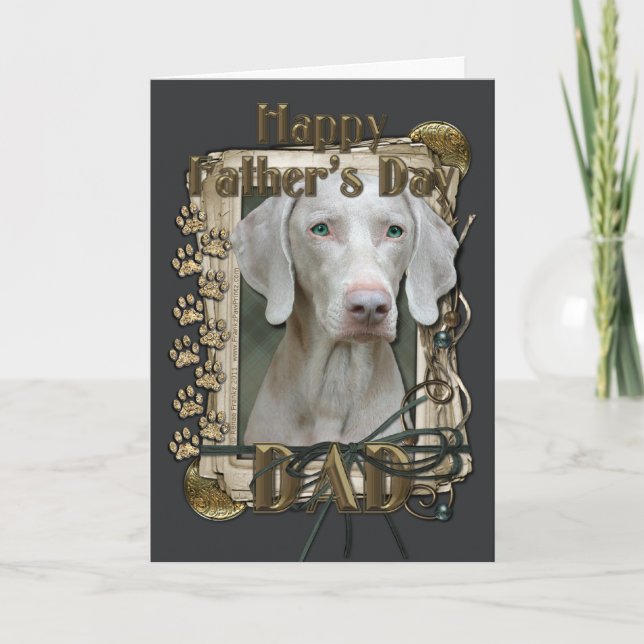 Fathers Day - Stone Paws - Weimeraner Karte (Vorderseite)