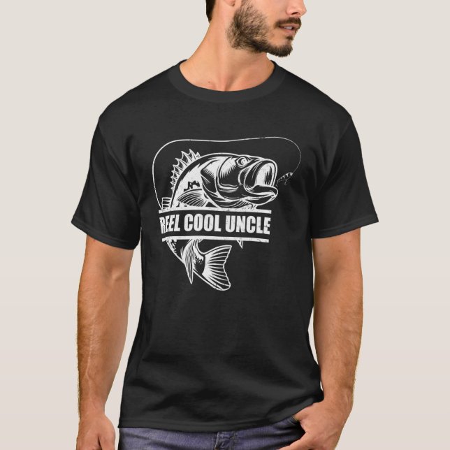 Fathers Day  Uncle Dad Daddy Reel Cool Uncle Fishi T-Shirt (Vorderseite)
