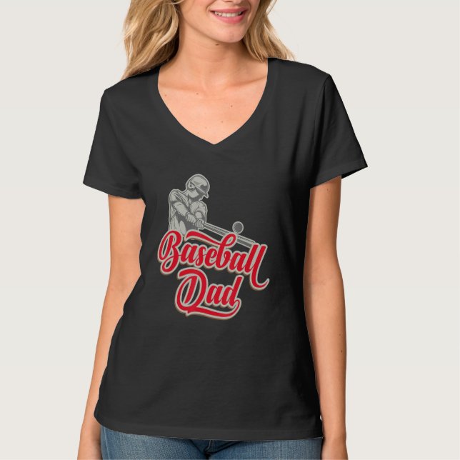 Fathers Days Baseball Dad  Papa Daddy Dad T-Shirt (Vorderseite)