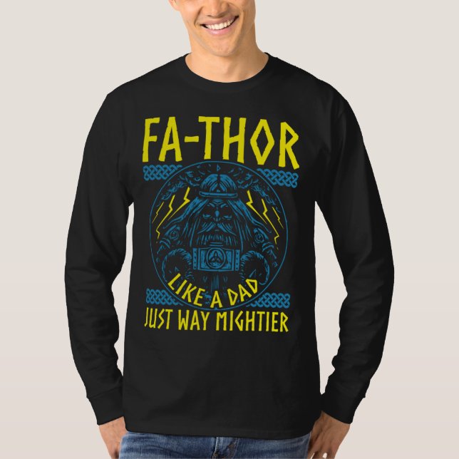 Fathor Like A Dad Just Way Mightier Father's Day V T-Shirt (Vorderseite)