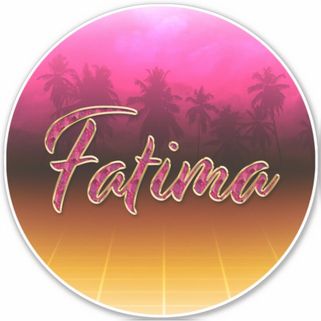 Fatima Vorname Name golden pink Aufkleber Sticker (Vorderseite)