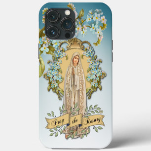 Fatimagottesmutter Blaue Blumen Religiös iPhone 13 Pro Max Hülle
