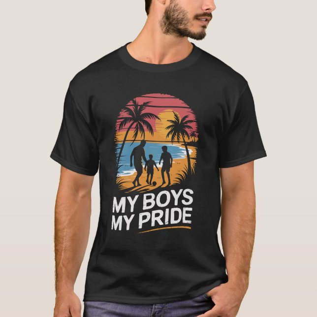 Fatjer und 2 Söhne Strandsoccer T-Shirt (Vorderseite)