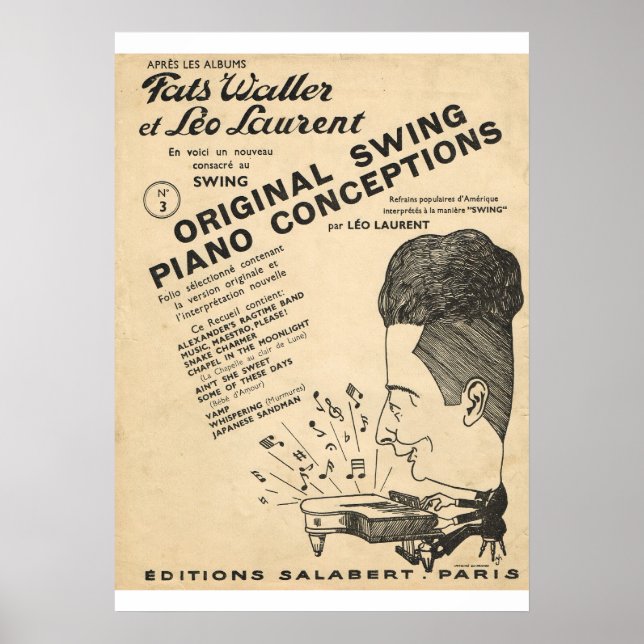 Fats Waller, Original Piano Swing Conceptions Poster (Vorne)