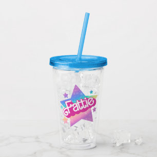 Fattie Plus Größe Regenbogen Retro 90er Nostalgie Acryltrinkbecher