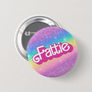Fattie Plus Größe Regenbogen Retro 90er Nostalgie  Button