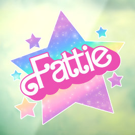 Fattie Plus Größe Regenbogen Retro 90er Nostalgie Fensteraufkleber