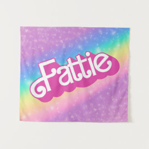 Fattie Plus Größe Regenbogen Retro 90er Nostalgie  Wandteppich
