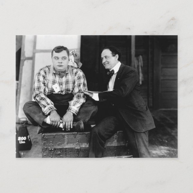 Fatty Arbuckle & Harry Houdini Postcard Postkarte (Vorderseite)