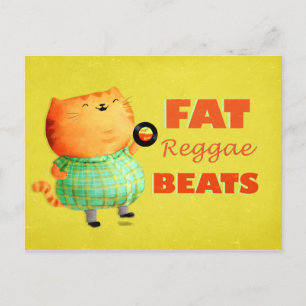 Fatty Fatty Fat Reggae Cat Postkarte