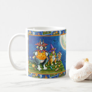 Fauchen und Fitz Katzen, lustiger Halloween-Scherz Kaffeetasse