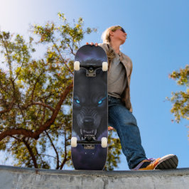 Fauchender schwarzer Wolfskopf Skateboard