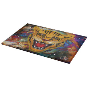 Fauchender Tiger-Nebel Schneidebrett