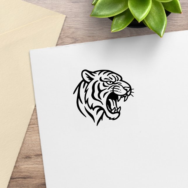 Fauchendes Tigerprofil 1x1 Gummistempel (Von Creator hochgeladen)