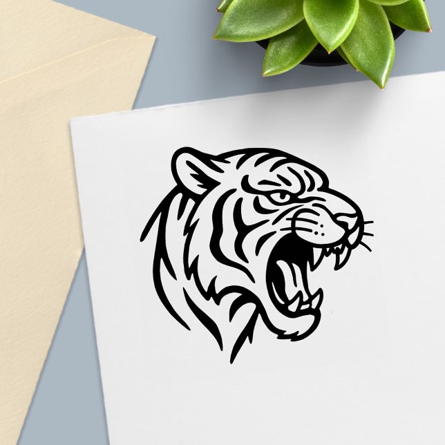 Fauchendes Tigerprofil Permastempel (Von Creator hochgeladen)