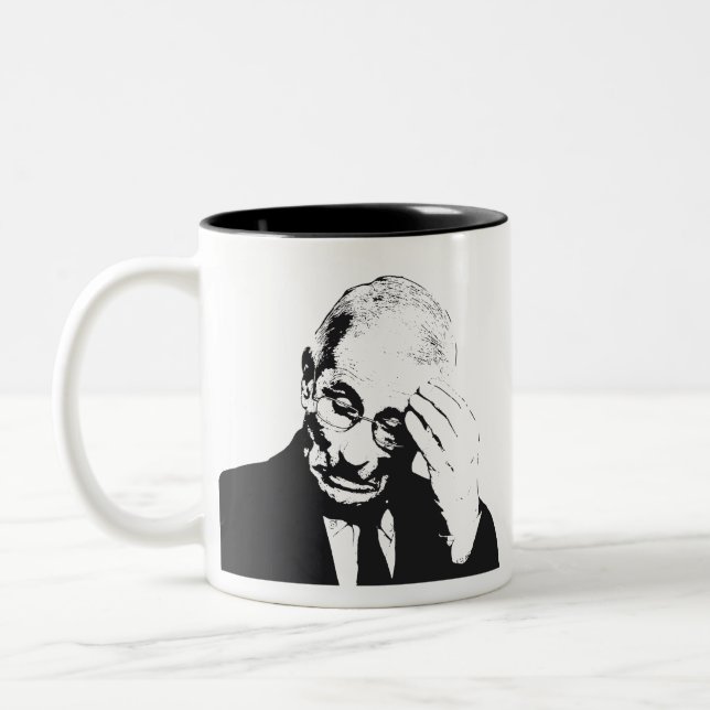 Fauci Facepalm Zweifarbige Tasse (Links)
