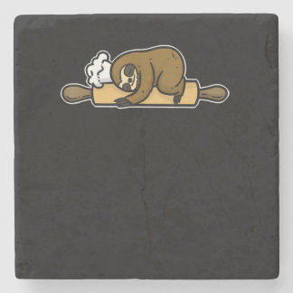 Faulbäcker | lustiger niedlicher Koch | Kochgesche Steinuntersetzer