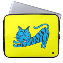 Faule blaue Katze 15 Zoll-Laptop-Hülse Laptopschutzhülle
