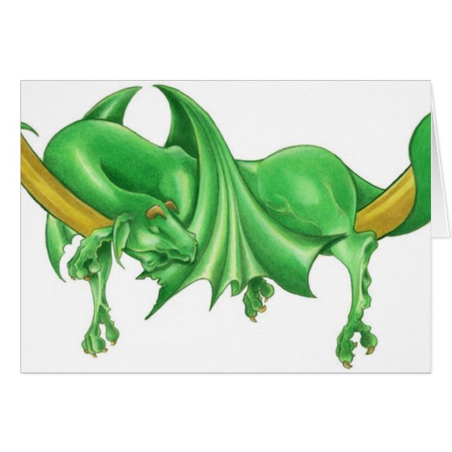 Faule Drache-Produktions-"gerade faule" Karte (Vorderseite (Horizontal))