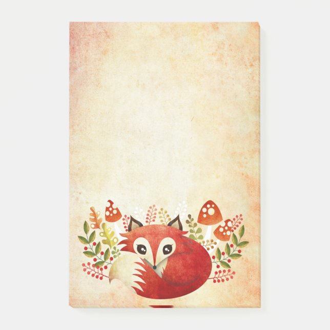 Faule Foxy Post-Itanmerkungen 4x6 Post-it Klebezettel (Vorderseite)