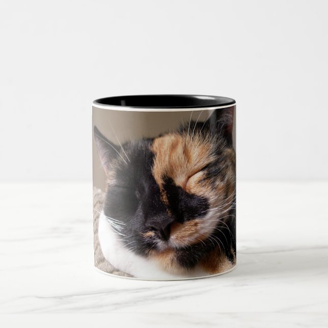 Faule Katzen-Tasse Zweifarbige Tasse (Mittel)
