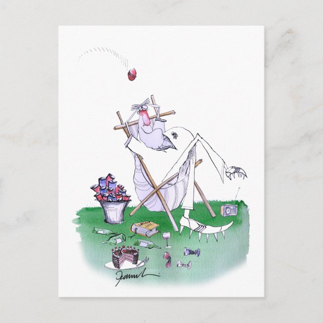 faule Knochen, Cricket, tony fernandes Postkarte (Vorderseite)
