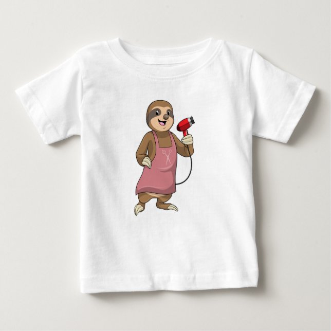 Faulenzer als Haartrockner Baby T-shirt (Vorderseite)