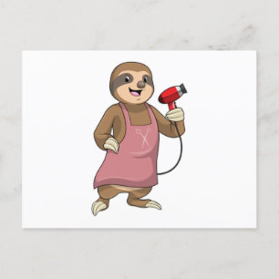 Faulenzer als Haartrockner Postkarte