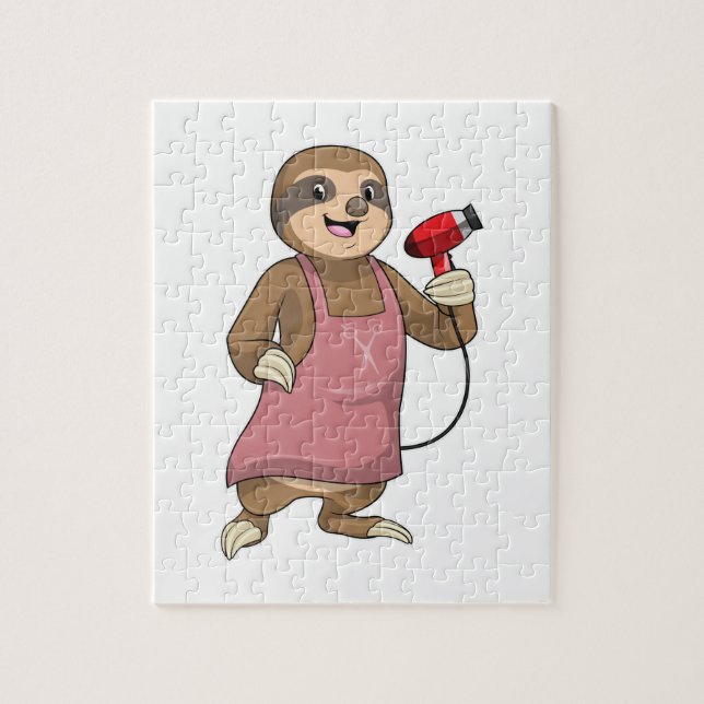 Faulenzer als Haartrockner Puzzle (Vertikal)