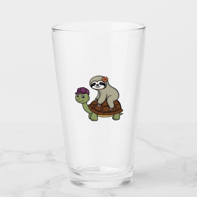 Faulenzer auf einer Schildkröte Klassischer T - Sh Glas (Vorderseite)