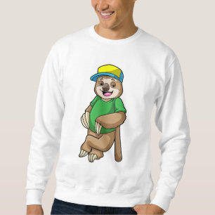 Faulenzer bei Baseball mit Baseballschläger Sweatshirt