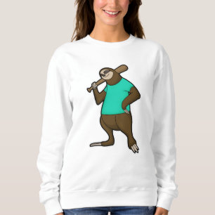 Faulenzer bei Baseball mit Baseballschläger Sweatshirt