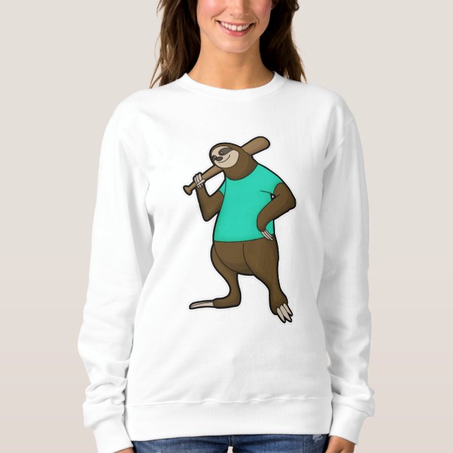 Faulenzer bei Baseball mit Baseballschläger Sweatshirt (Vorderseite)