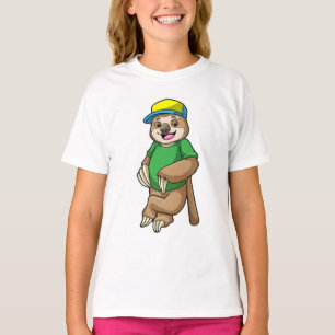 Faulenzer bei Baseball mit Baseballschläger T-Shirt
