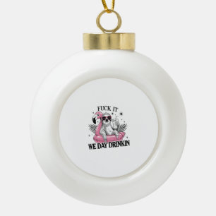 Faulenzer beim Trinken tagsüber Keramik Kugel-Ornament