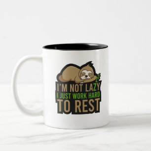 Faulenzer Erholung Frische Pasta Relax Niedliches  Zweifarbige Tasse