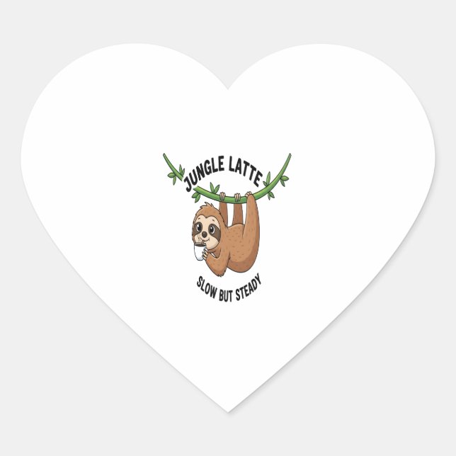 Faulenzer-Kaffee Herz-Aufkleber (Vorderseite)