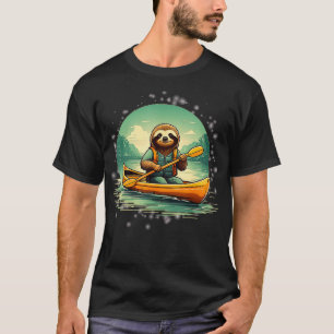 Faulenzer-Kajakfahren Kanu-Liebhaber Lustige Tiere T-Shirt