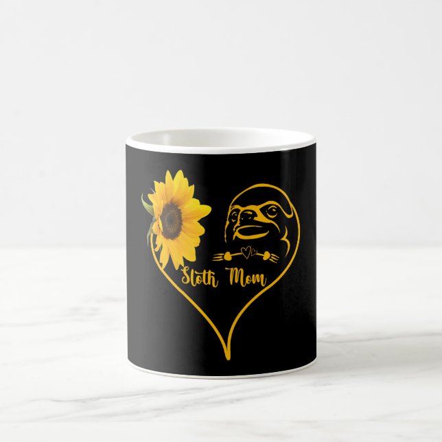 Faulenzer Mama mit Sonnenblumen Kaffeetasse (Mittel)