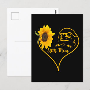 Faulenzer Mama mit Sonnenblumen Postkarte