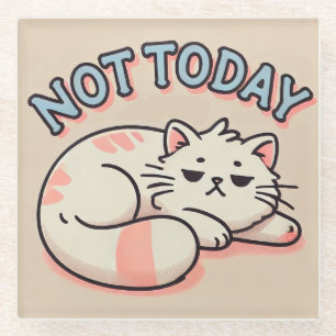 Fauler Cartoon-Kater  Glasuntersetzer